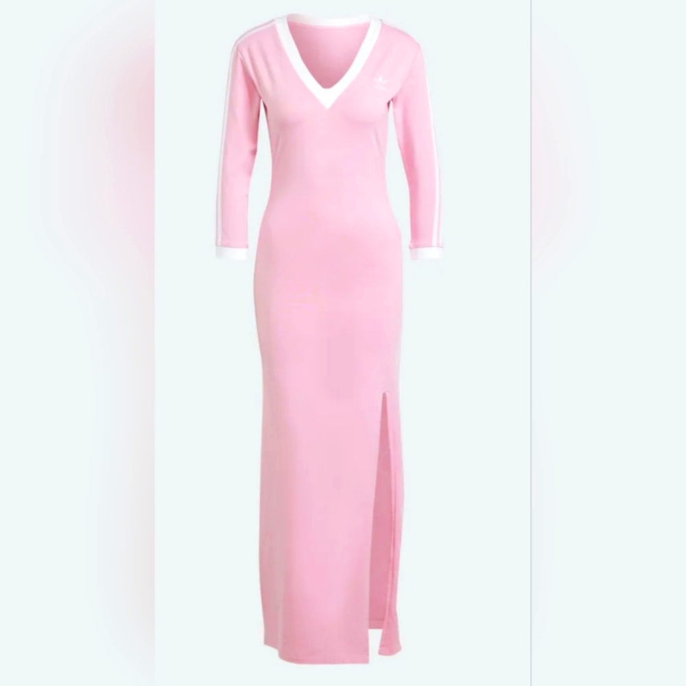Adidas women's "Adicolor" 3 stripes Maxi dress_Pink